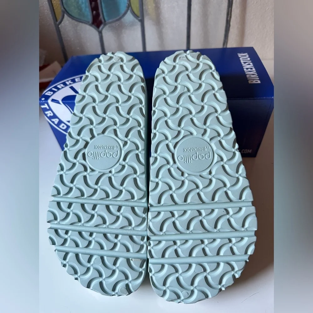 Birkenstock Florida Flex Platform Triple Strap Sandals Surf Green Size 38 (7.5) - Picture 10 of 14